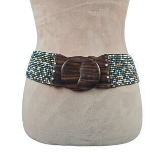 Unbranded Beaded Wide Stretch Belt OS fits most